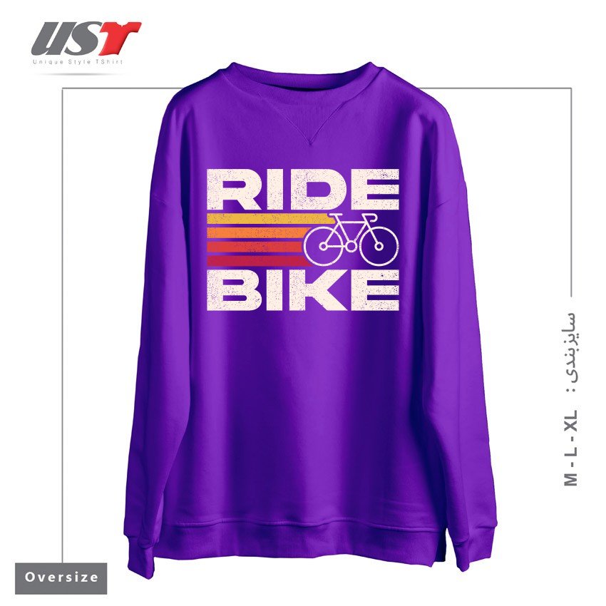 سوییشرت اورسایز طرح RIDE BIKE