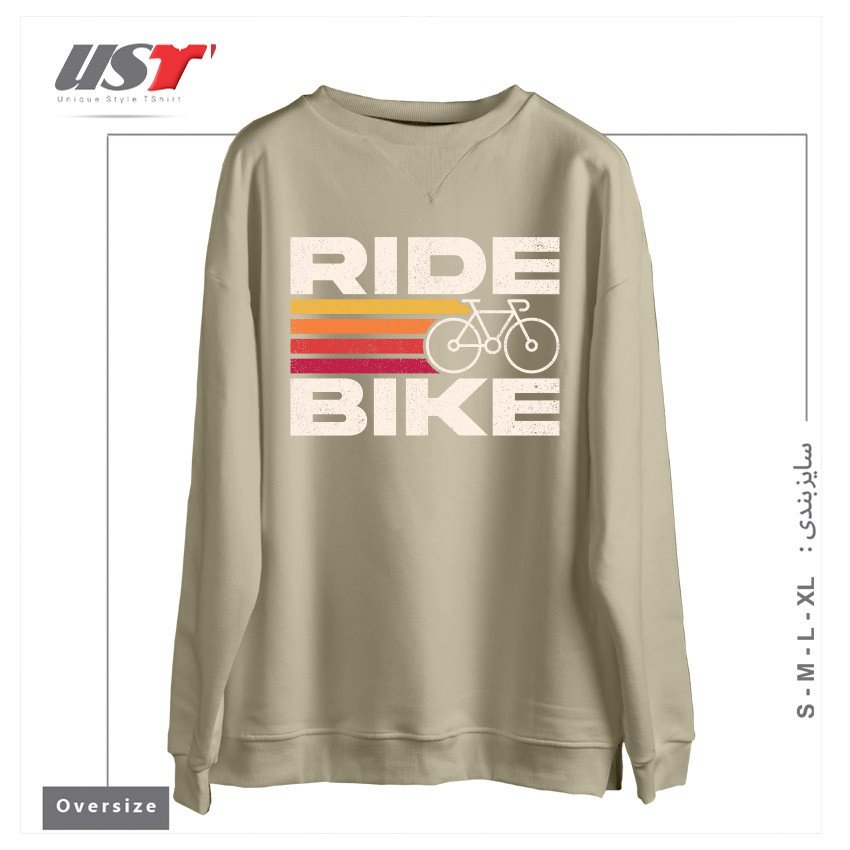 سوییشرت اورسایز طرح RIDE BIKE