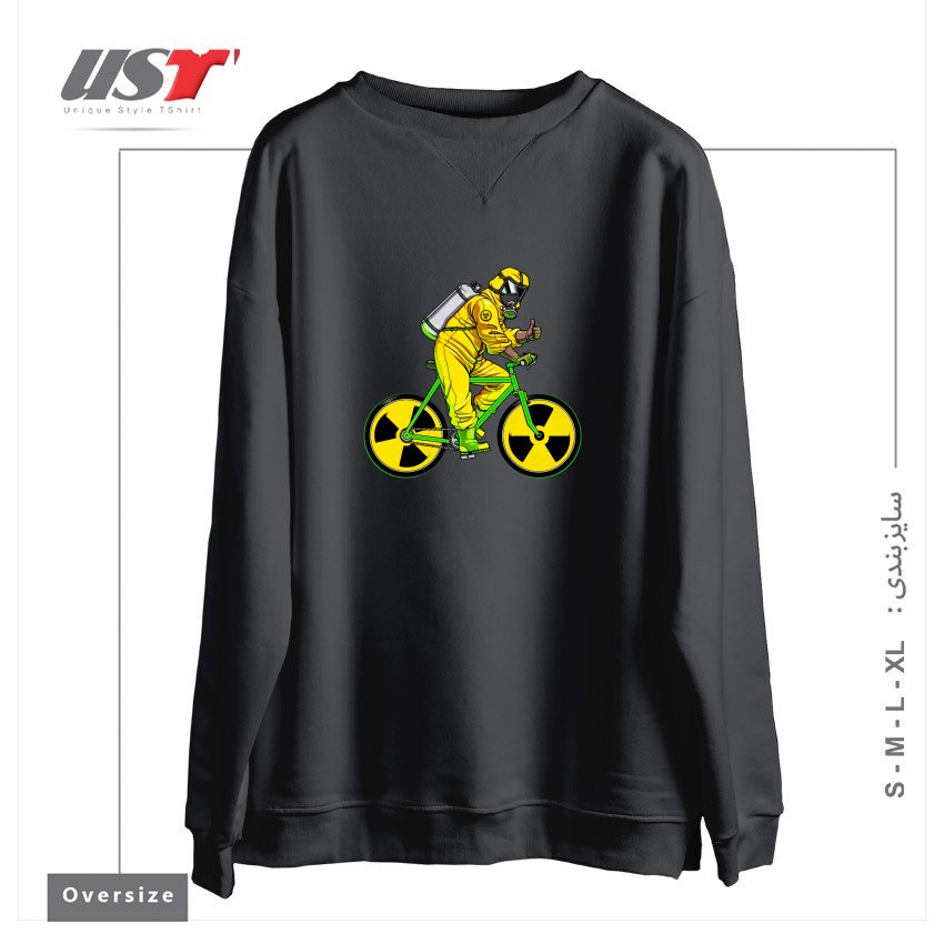 طرح RADIOACTIVITY BIKE سوییشرت اورسایزرنگ دودی