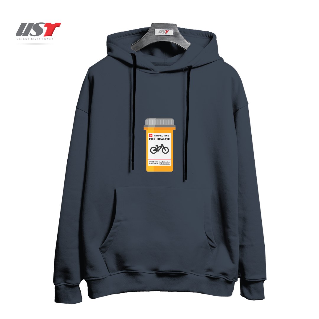 طرح BIKE PILLS هودی اورسایزرنگ دودی