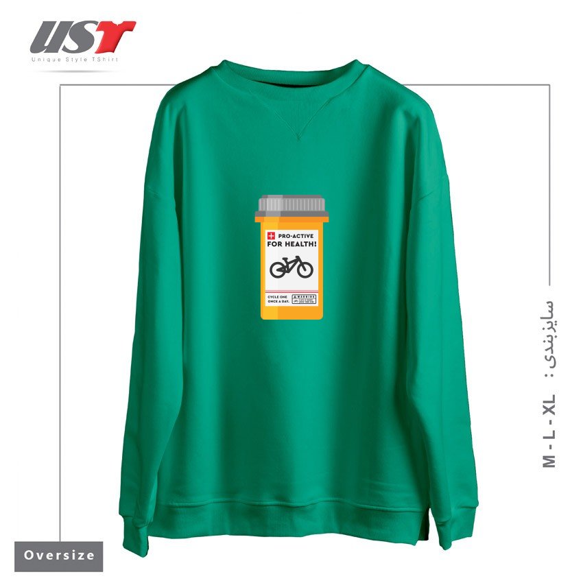 سوییشرت اورسایز طرح BIKE PILLS
