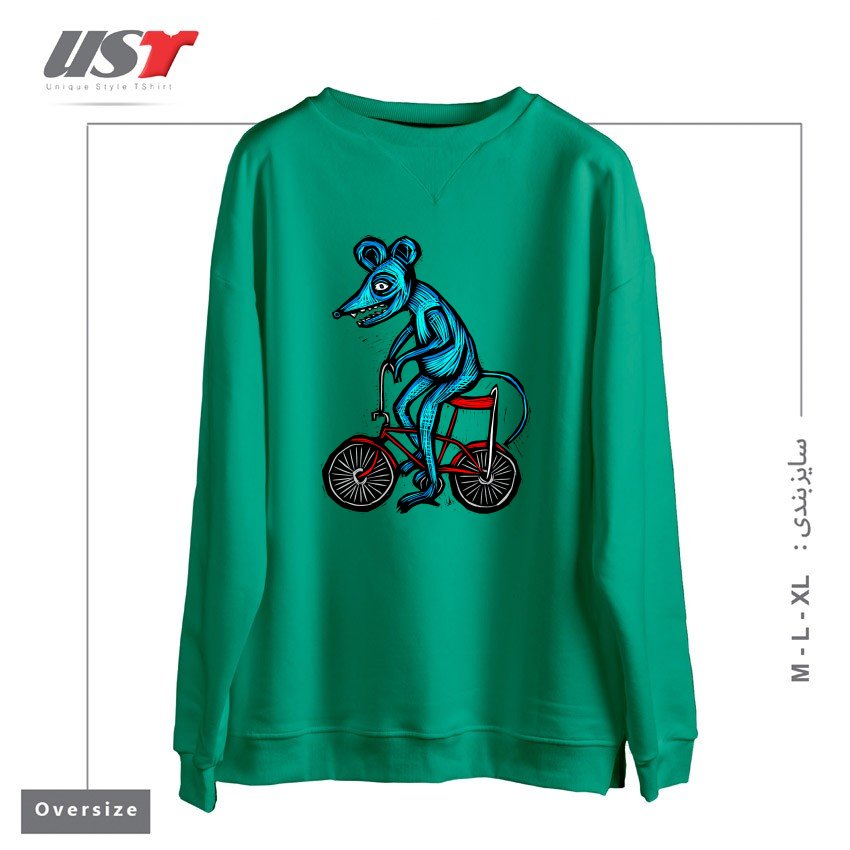 سوییشرت اورسایز طرح BIKE RAT