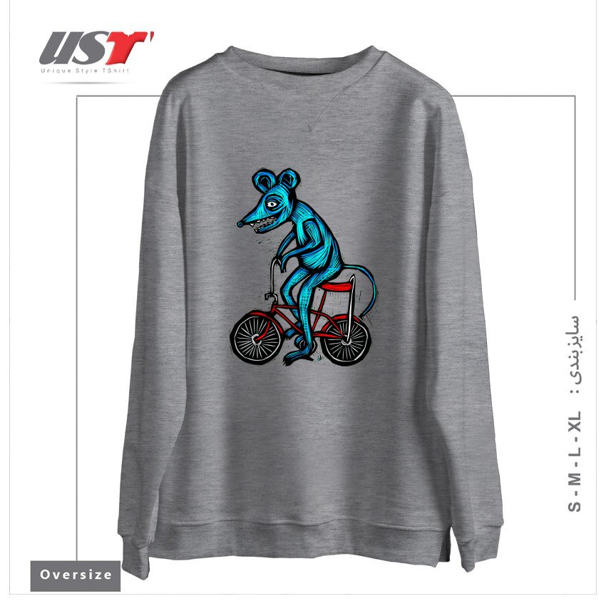 سوییشرت اورسایز طرح BIKE RAT