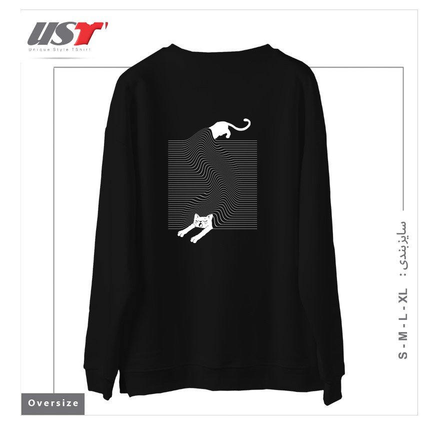 طرح STRETCH سوییشرت اورسایزرنگ مشکی