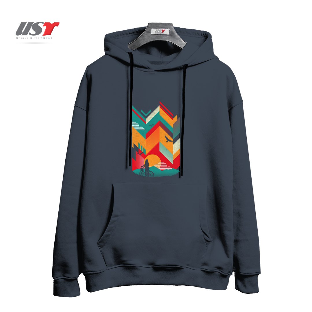 طرح BIKE RIDE هودی اورسایزرنگ دودی