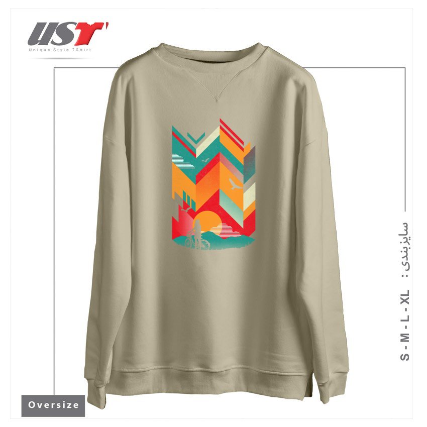 سوییشرت اورسایز طرح BIKE RIDE