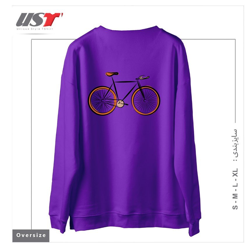 طرح BIKE سوییشرت اورسایزرنگ بنفش