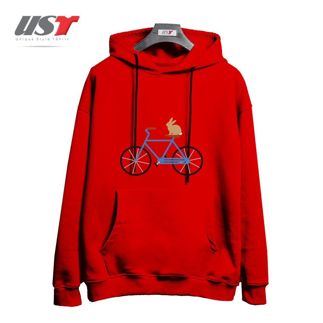 هودی اورسایز طرح BUNNY RIDING BIKE