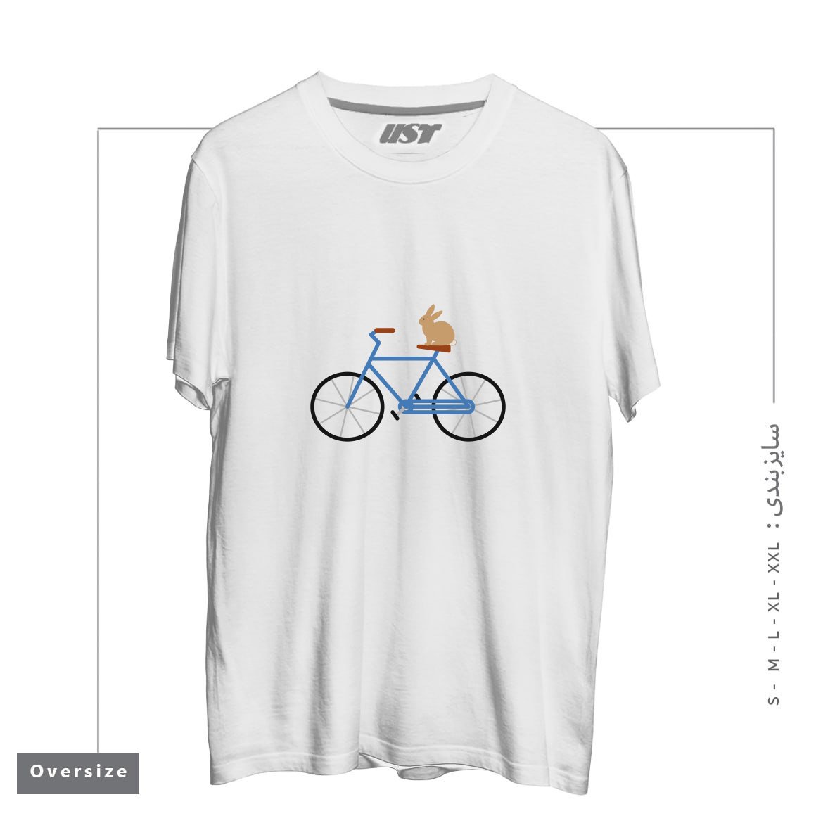 تیشرت اورسایز طرح BUNNY RIDING BIKE