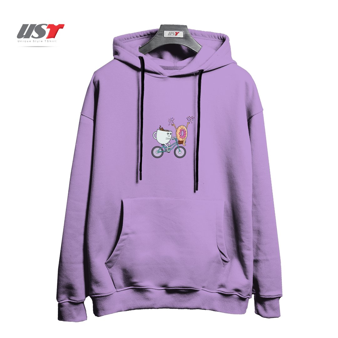 هودی اورسایز طرح COFFEE DONUT AND BIKE