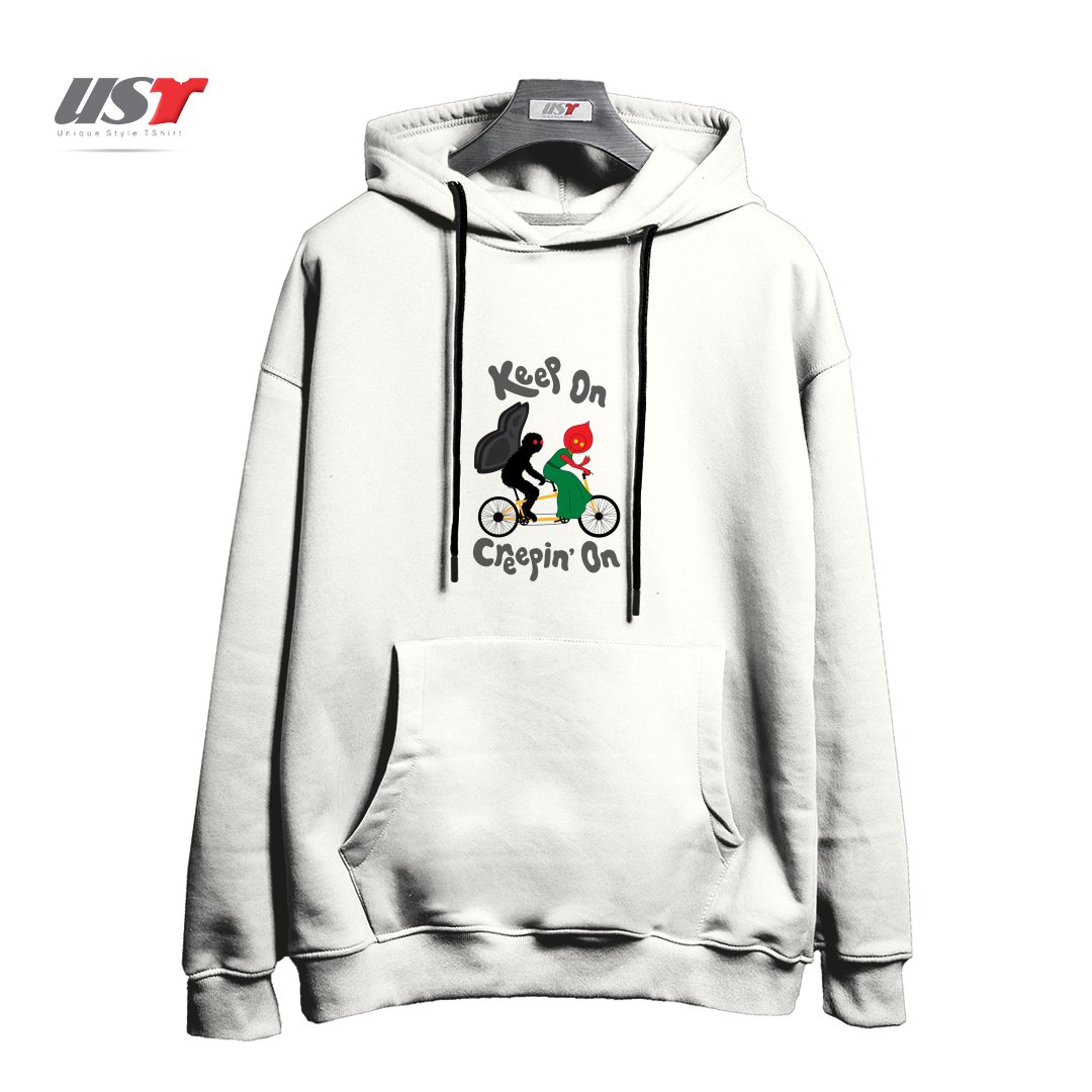 طرح CRYPTID TANDEM BIKE هودی اورسایزرنگ سفید