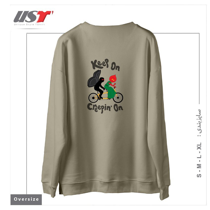 طرح CRYPTID TANDEM BIKE سوییشرت اورسایزرنگ نخودی