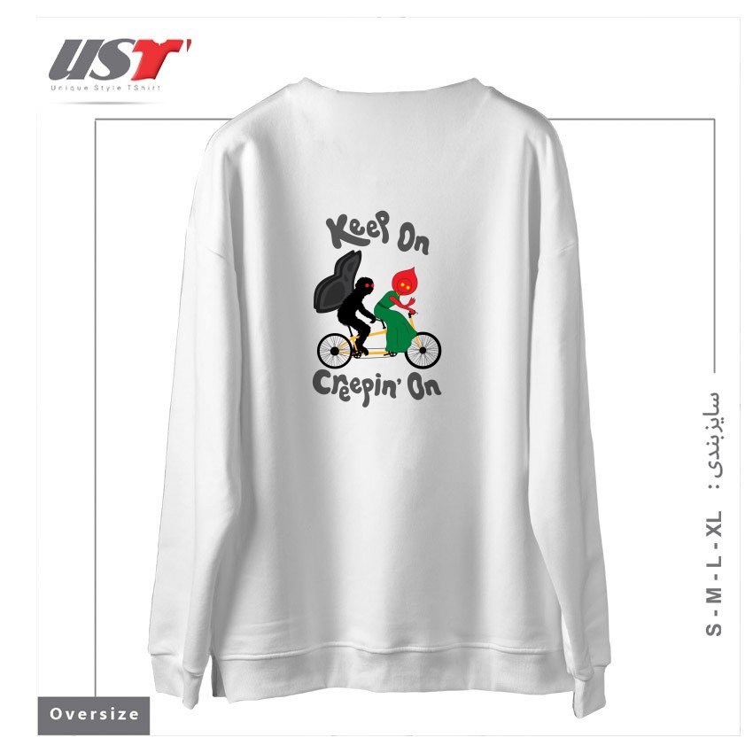 طرح CRYPTID TANDEM BIKE سوییشرت اورسایزرنگ سفید