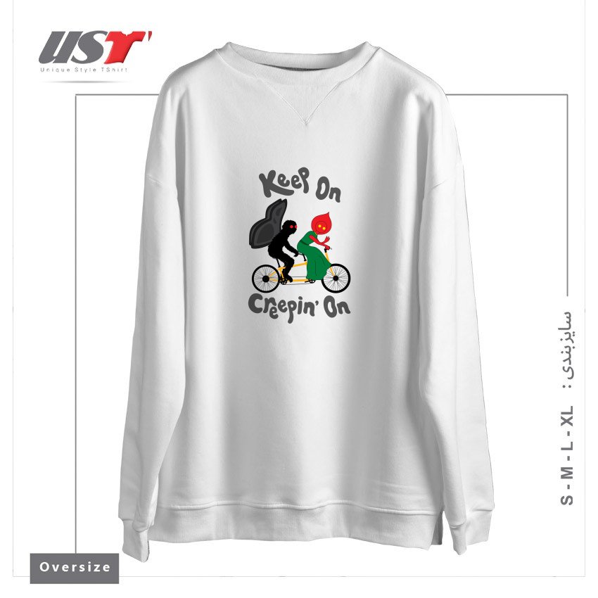 سوییشرت اورسایز طرح CRYPTID TANDEM BIKE