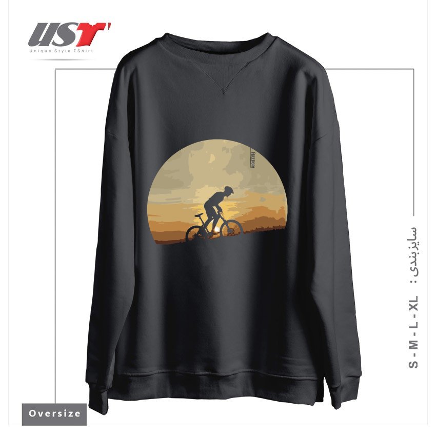 سوییشرت اورسایز طرح FREEDOM BIKE