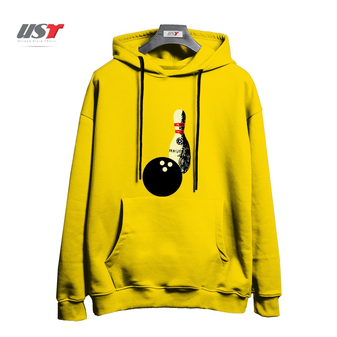 طرح BOWLING هودی اورسایزرنگ زرد