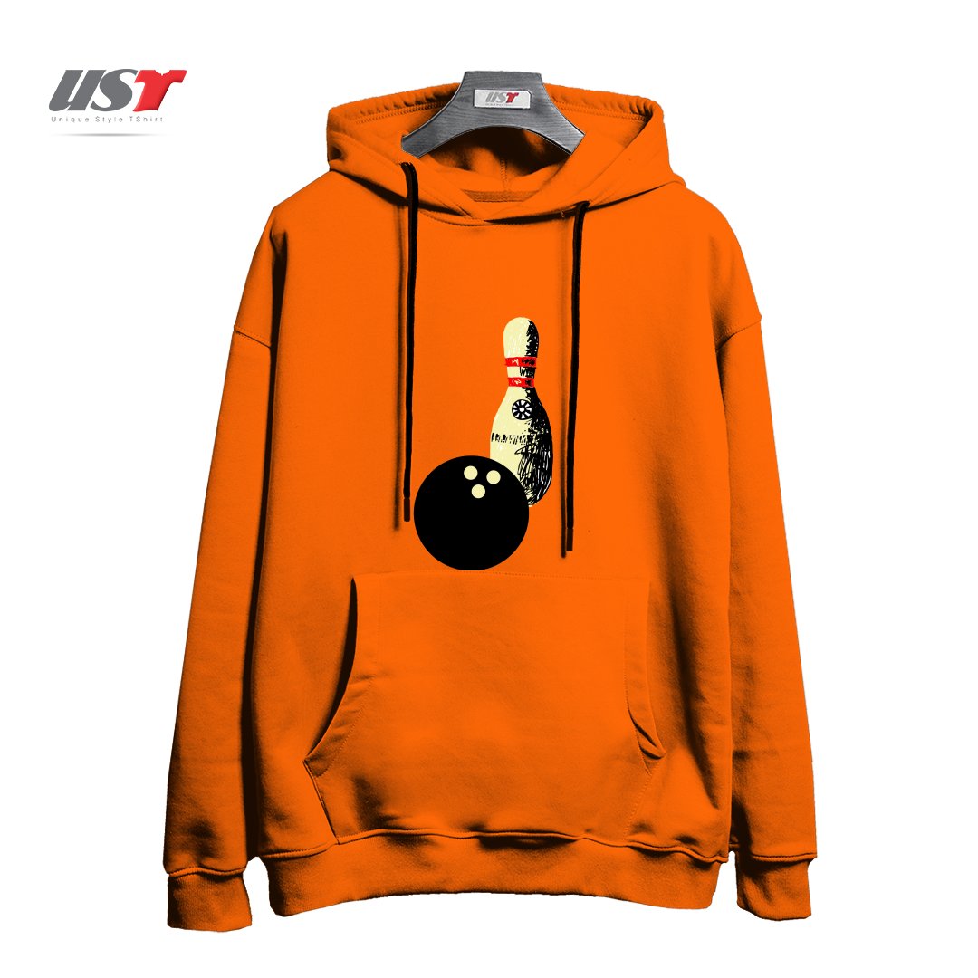 طرح BOWLING هودی اورسایزرنگ نارنجی