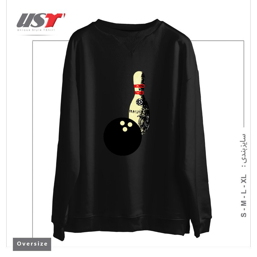 طرح BOWLING سوییشرت اورسایزرنگ مشکی