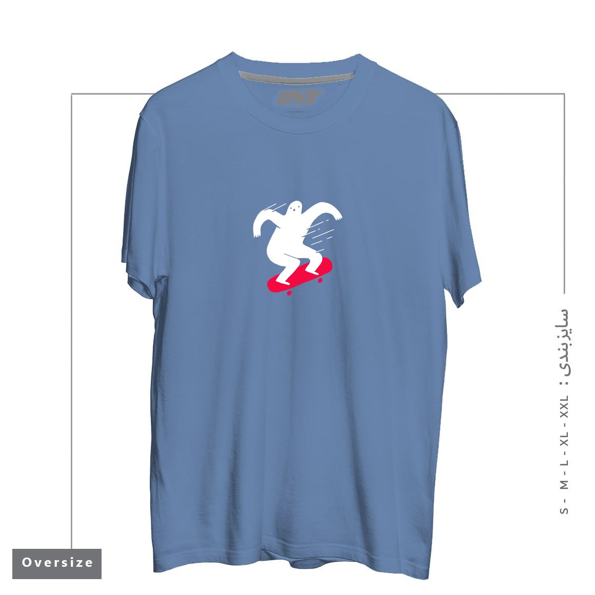 طرح GHOST RIDIN' تیشرت اورسایزرنگ آبی نفتی