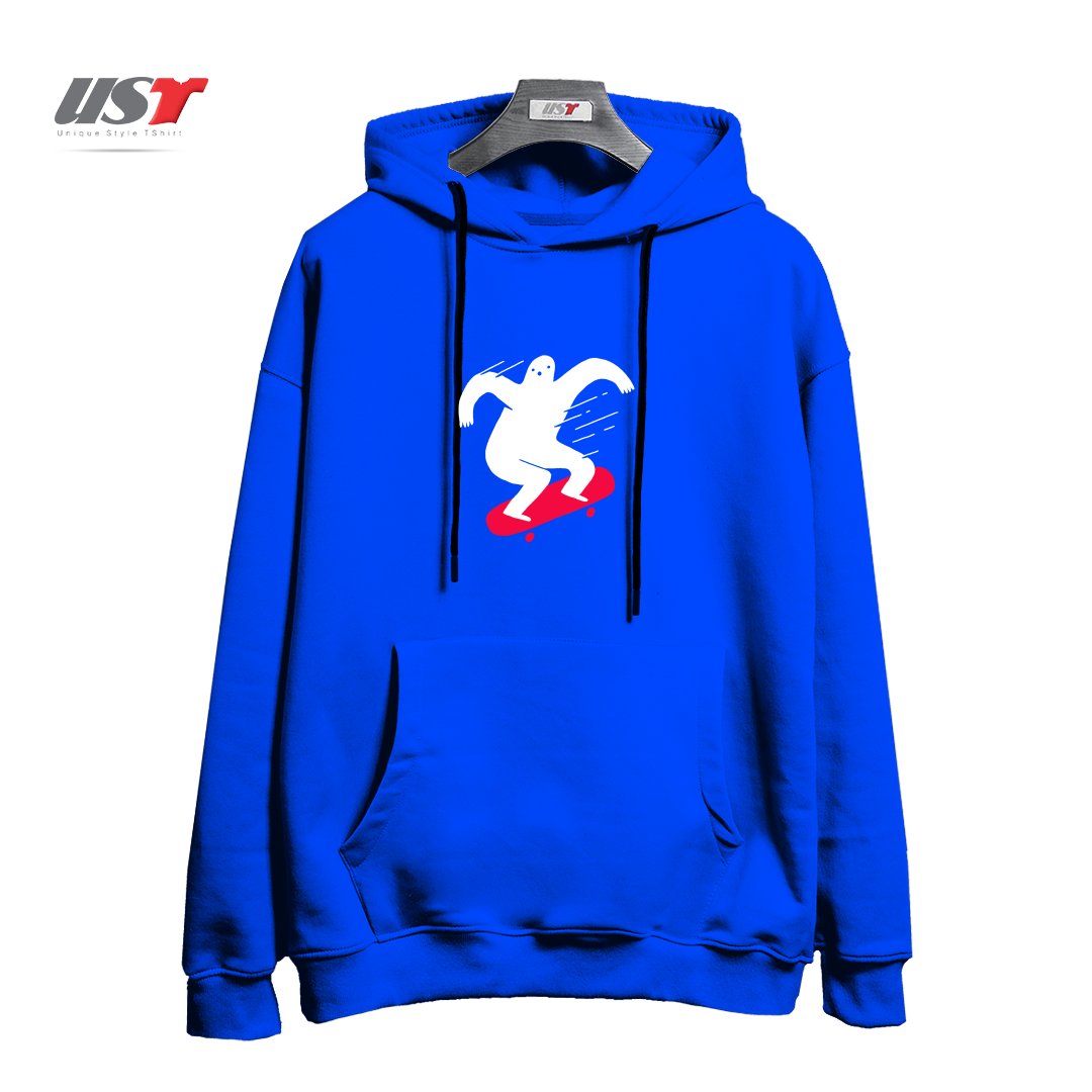 طرح GHOST RIDIN' هودی اورسایزرنگ آبی شالی