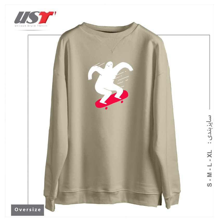 سوییشرت اورسایز طرح GHOST RIDIN'