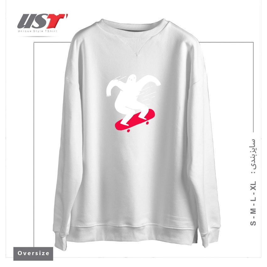 سوییشرت اورسایز طرح GHOST RIDIN'