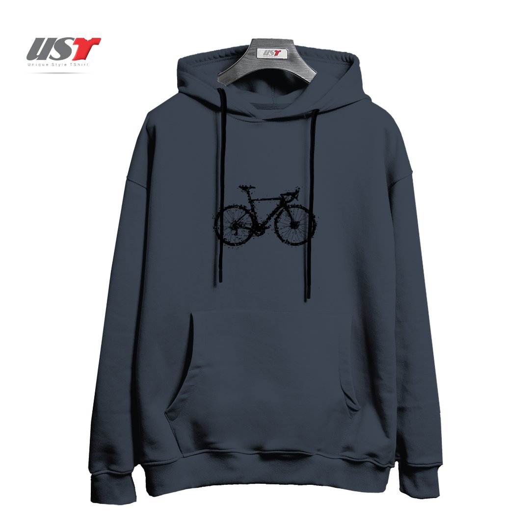 طرح GLITCHY BIKE هودی اورسایزرنگ دودی