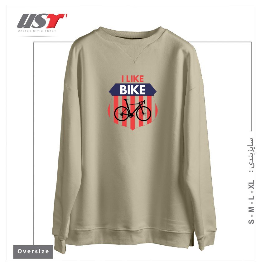 سوییشرت اورسایز طرح I LIKE BIKE