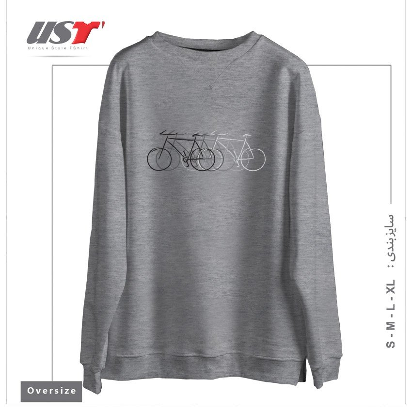 سوییشرت اورسایز طرح JUST BIKE