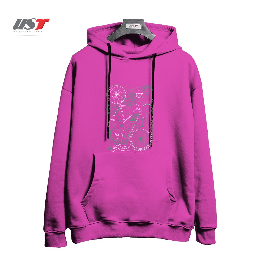 طرح KEEP RIDING FOR GREEN هودی اورسایزرنگ صورتی