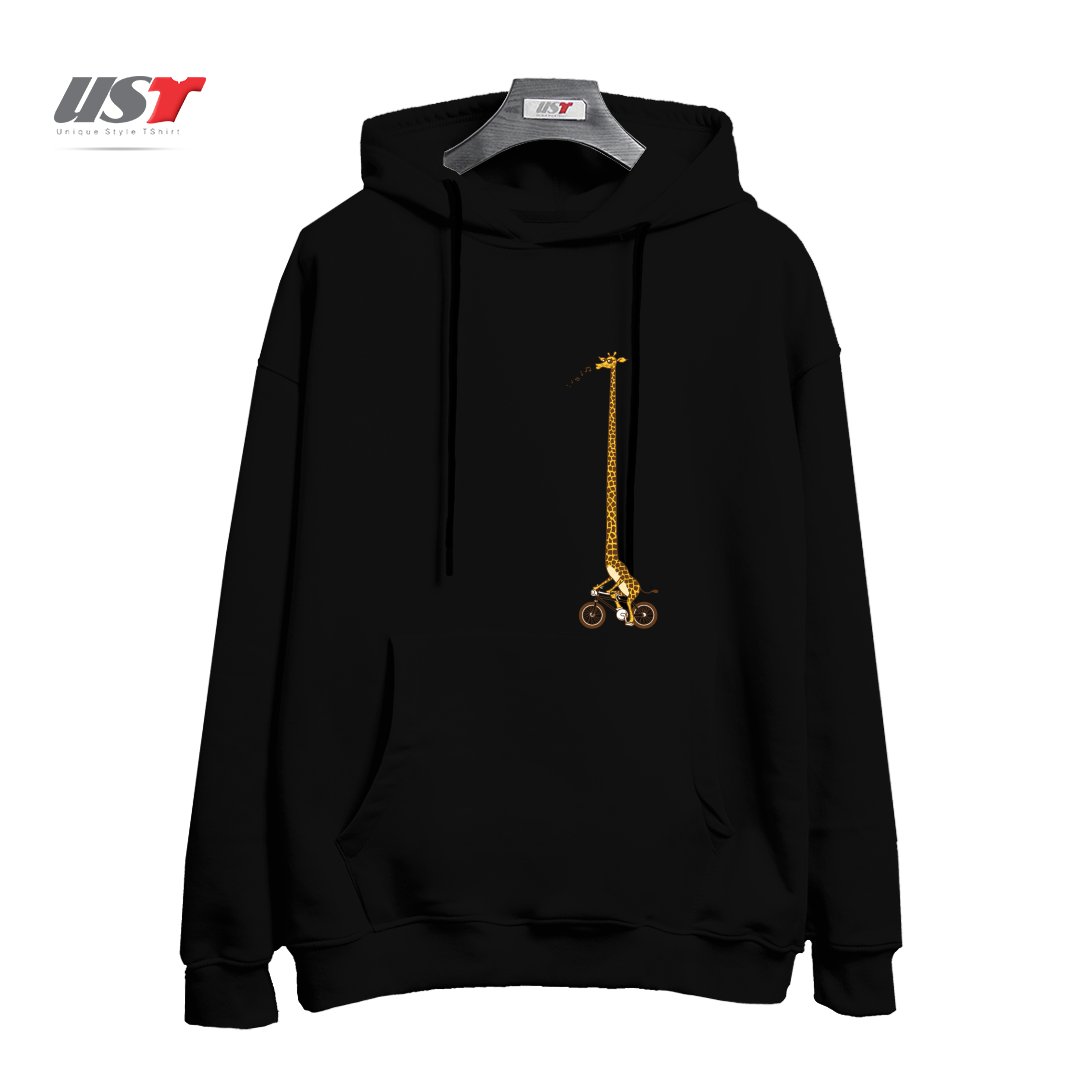 طرح LONG BIKE RIDE هودی اورسایزرنگ مشکی