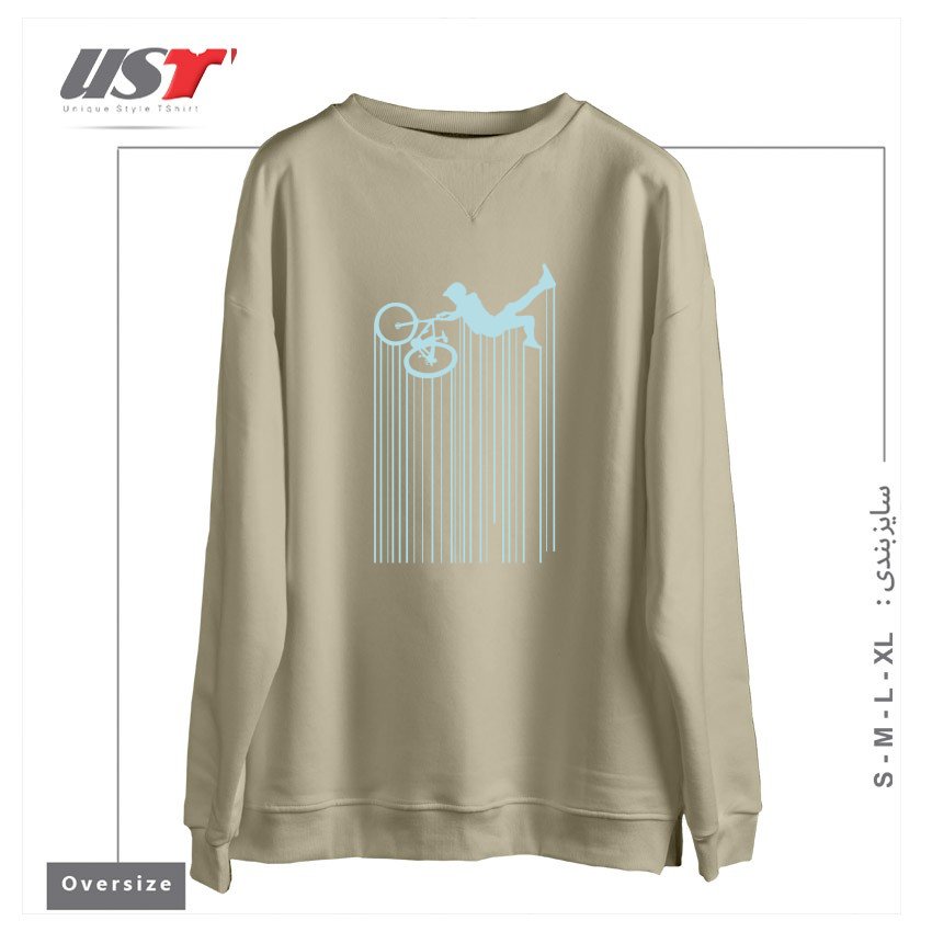 طرح MTB BIKE RIDE3 سوییشرت اورسایزرنگ نخودی