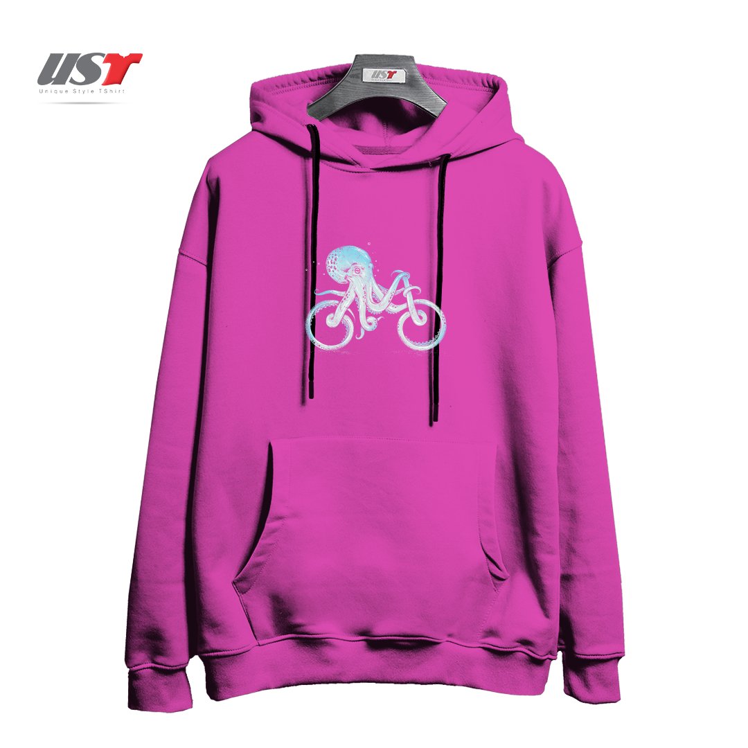 طرح OCTOPUS BIKE (BLACK VARIANT) هودی اورسایزرنگ صورتی