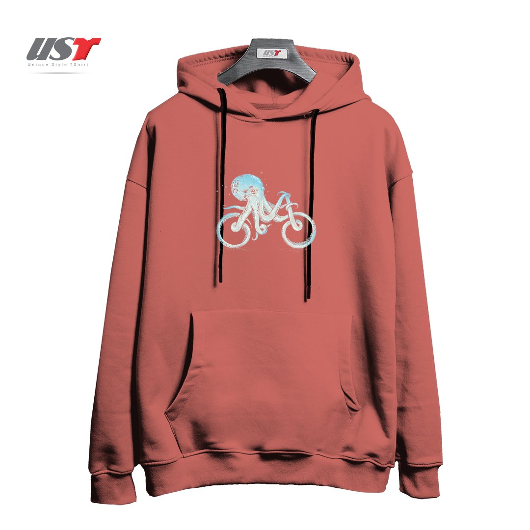 هودی اورسایز طرح OCTOPUS BIKE (BLACK VARIANT)