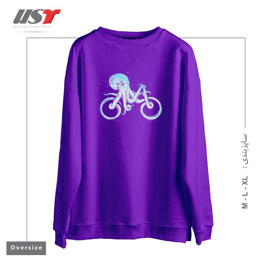 طرح OCTOPUS BIKE (BLACK VARIANT) سوییشرت اورسایزرنگ بنفش