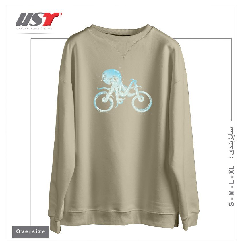 سوییشرت اورسایز طرح OCTOPUS BIKE (BLACK VARIANT)