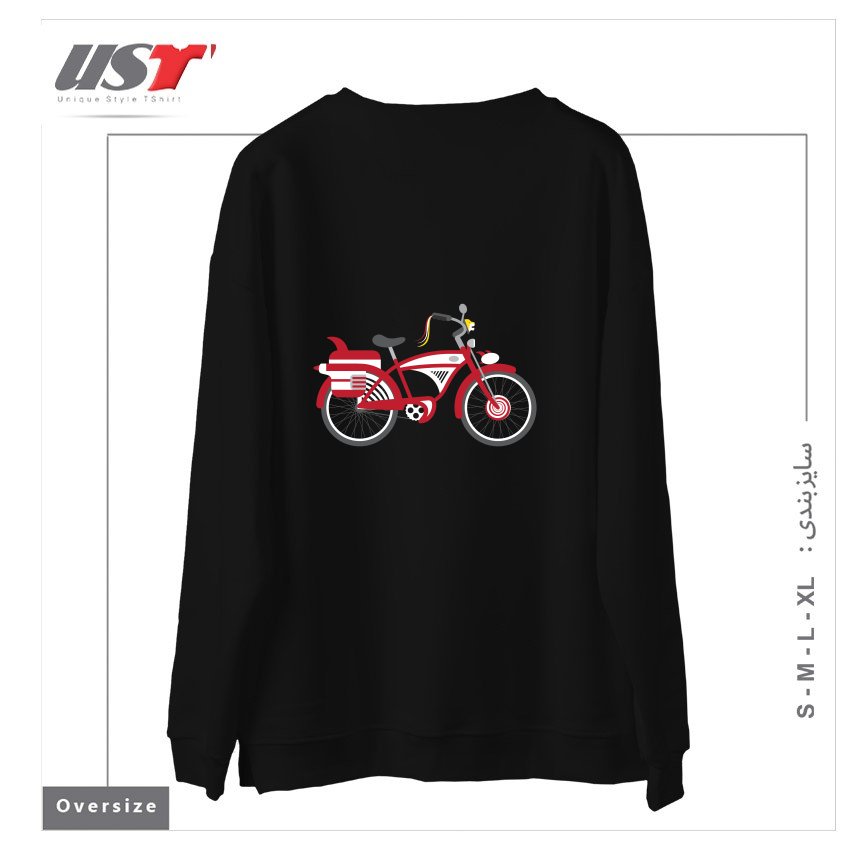 طرح PEEWEE BIKE سوییشرت اورسایزرنگ مشکی