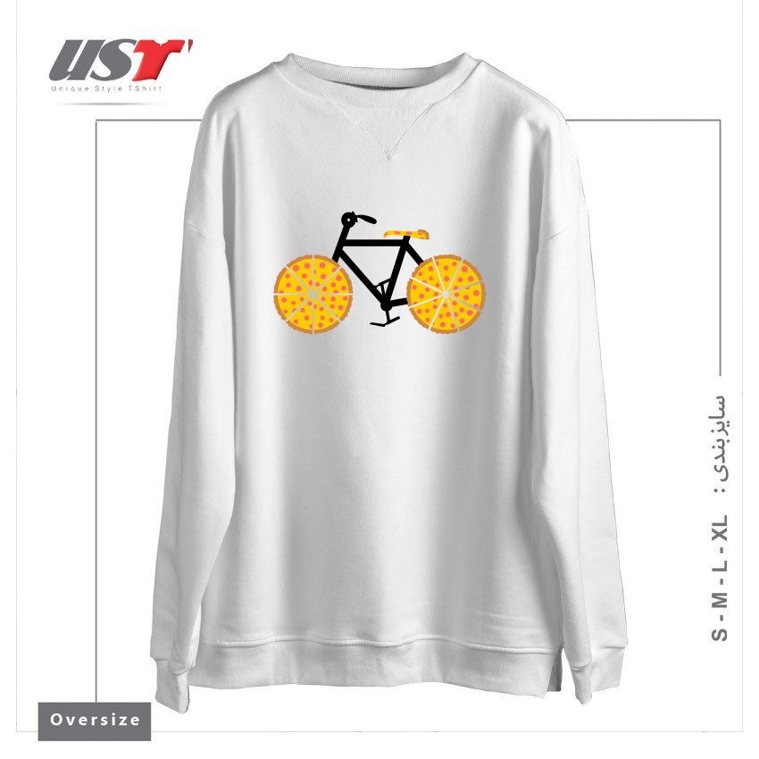سوییشرت اورسایز طرح PIZZA BIKE