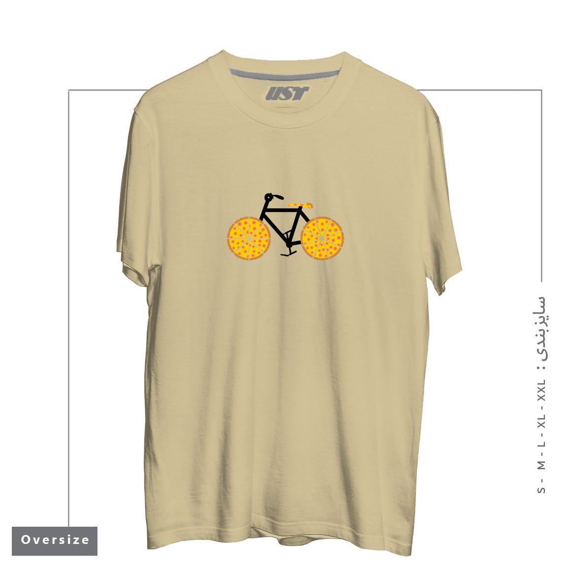 تیشرت اورسایز طرح PIZZA BIKE