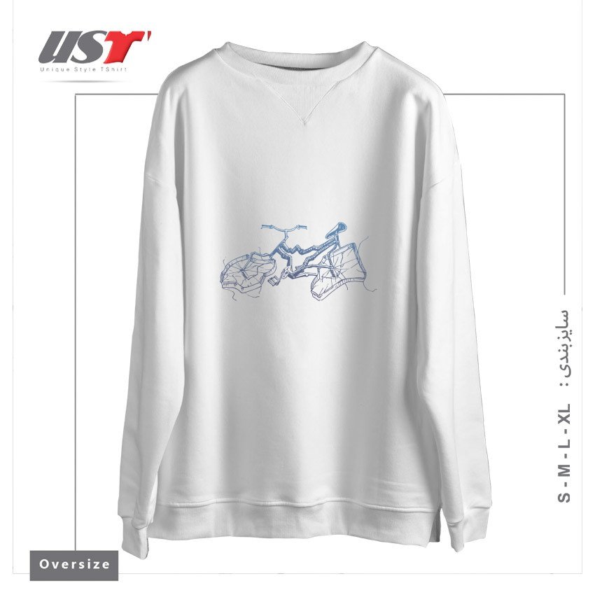 سوییشرت اورسایز طرح CRASHED BIKE