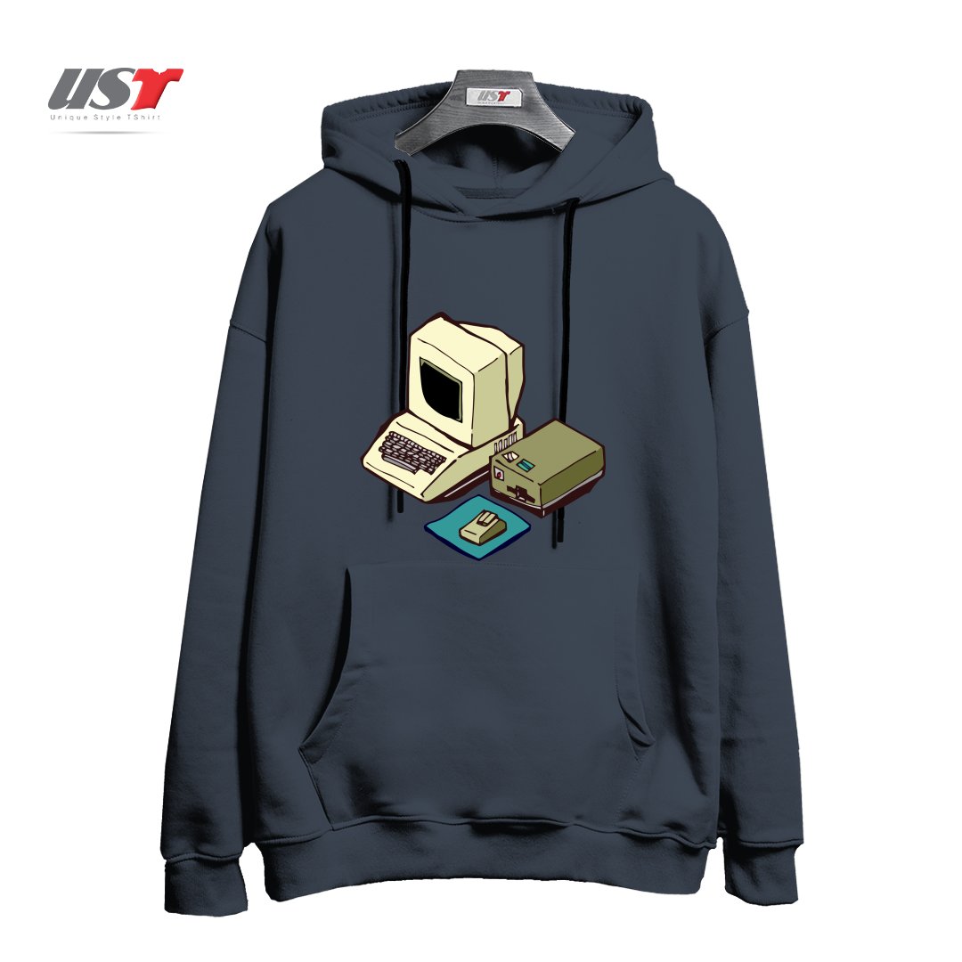 طرح 1980'S COMPUTER هودی اورسایزرنگ دودی