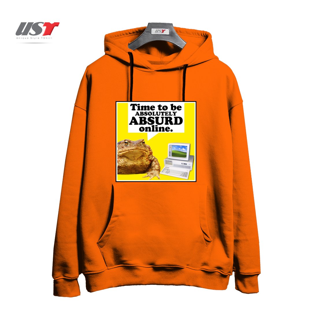 طرح ABSURD ONLINE هودی اورسایزرنگ نارنجی