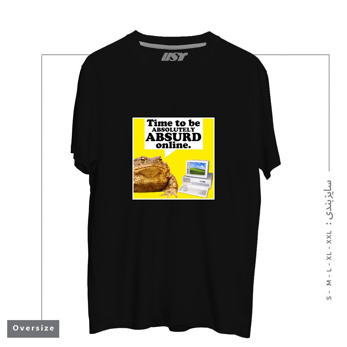 طرح ABSURD ONLINE تیشرت اورسایزرنگ مشکی
