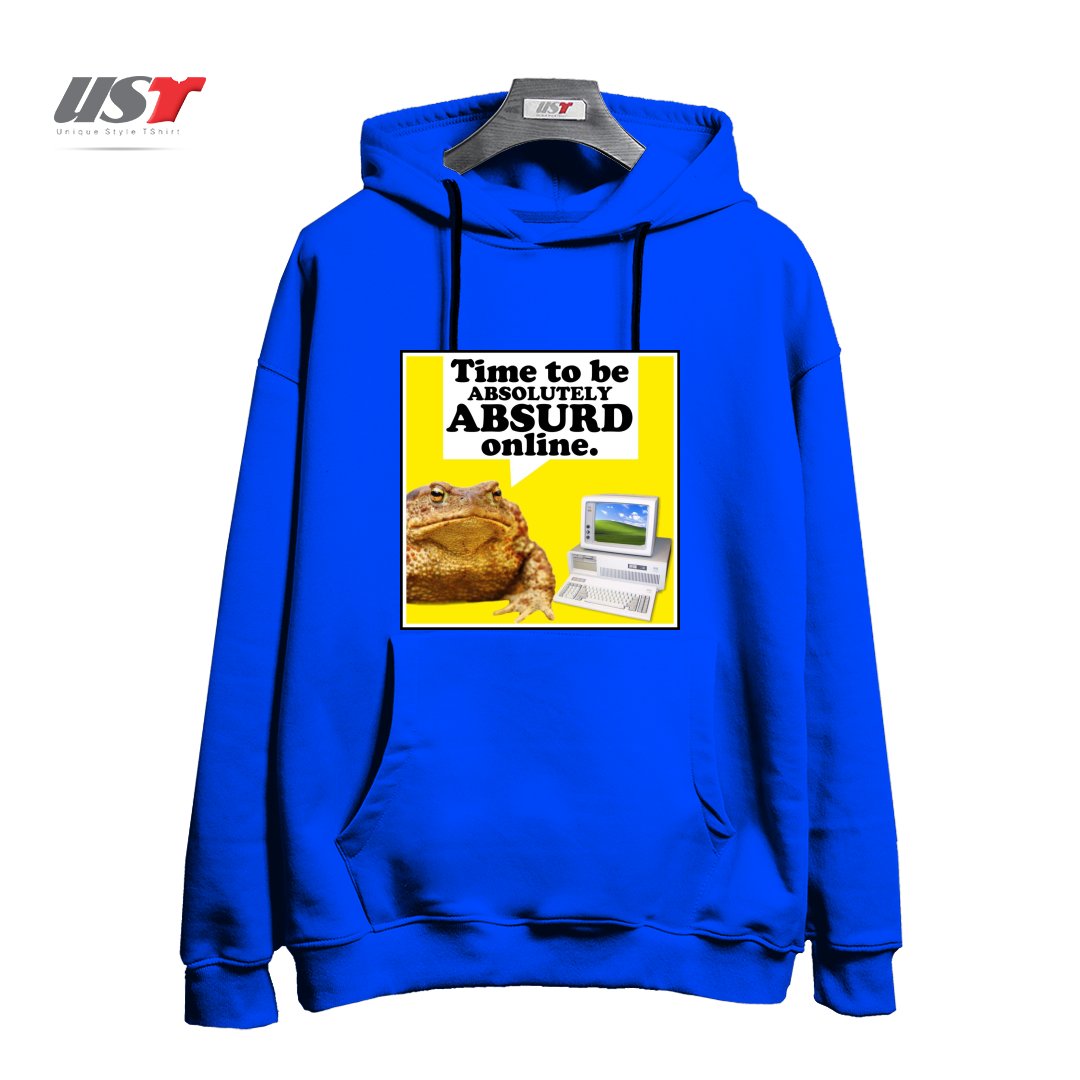 طرح ABSURD ONLINE هودی اورسایزرنگ آبی شالی