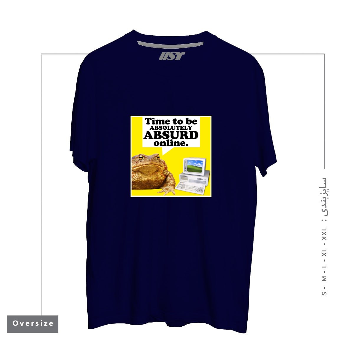 طرح ABSURD ONLINE تیشرت اورسایزرنگ سرمه ای