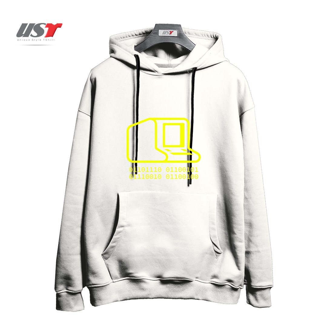 طرح ANALOG GEEK5454 هودی اورسایزرنگ سفید