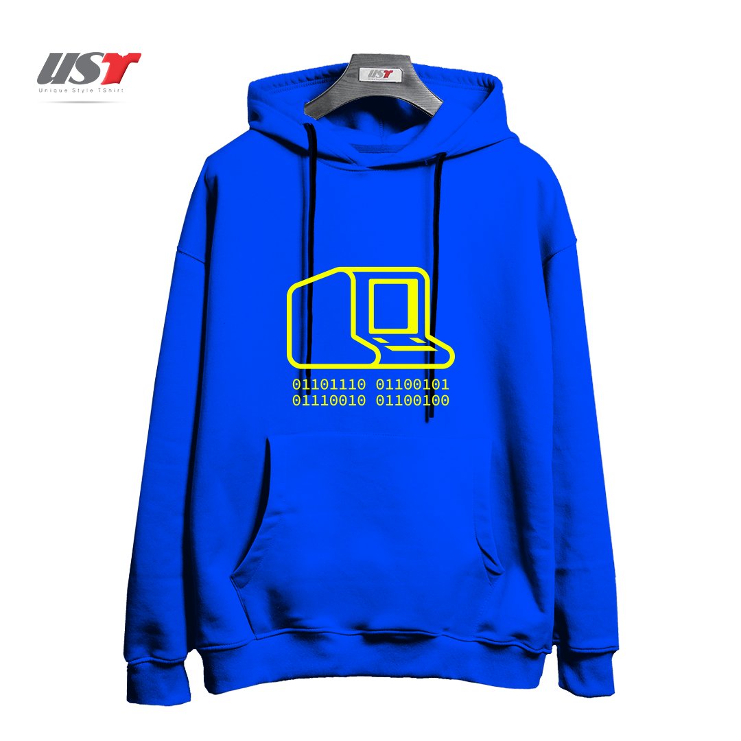 طرح ANALOG GEEK5454 هودی اورسایزرنگ آبی شالی