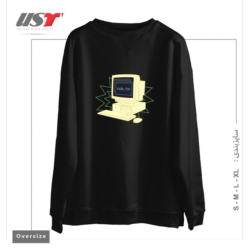 سوییشرت اورسایز طرح COMPUTER CODING241415