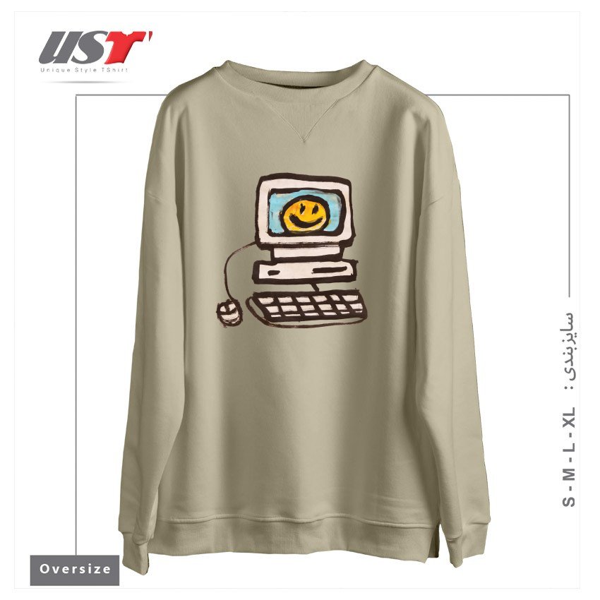 سوییشرت اورسایز طرح COMPUTER LOVE