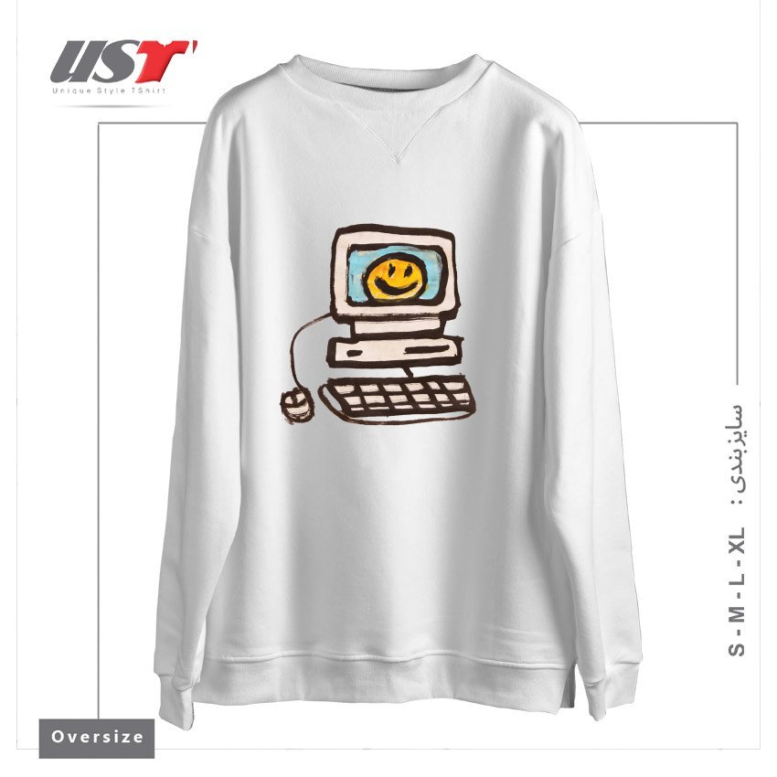 سوییشرت اورسایز طرح COMPUTER LOVE